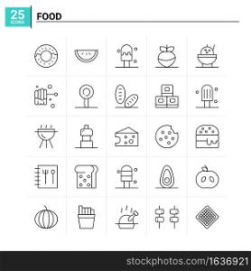 25 Food icon set. vector background