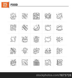 25 Food icon set. vector background