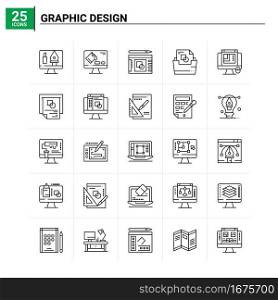 25 Graphic Design icon set. vector background