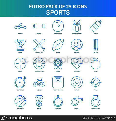 25 Green and Blue Futuro Sports Icon Pack — Stockphotos.com