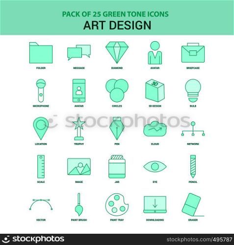 25 Green Art and Design Icon set