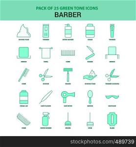 25 Green Barber Icon set