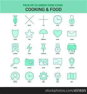 25 Green Cooking and Food Icon set