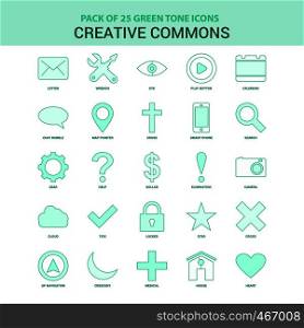 25 Green Creative Commons Icon set