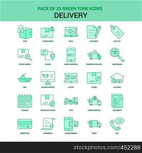 25 Green Delivery Icon set