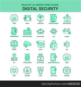 25 Green Digital Security Icon set