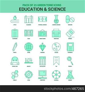 25 Green Education and Science Icon set