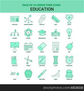 25 Green Education Icon set