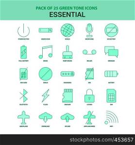 25 Green Essential Icon set