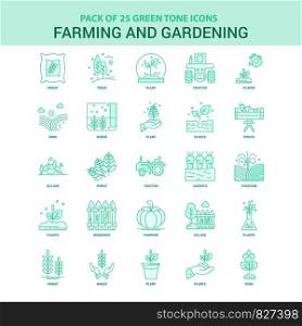 25 Green Farming and Gardening Icon set