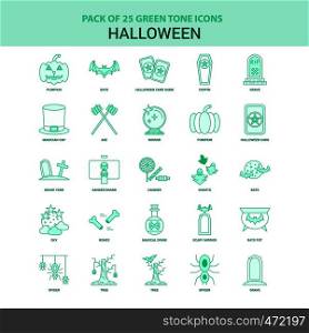 25 Green Halloween Icon set