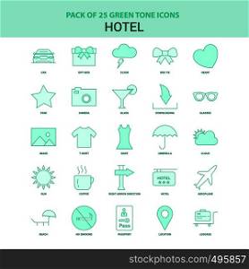 25 Green Hotel Icon set