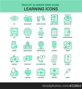25 Green Learning icons Icon set