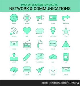 25 Green Network and Communication Icon set