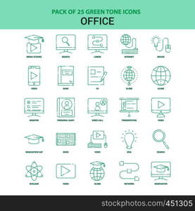 25 Green Office Icon set