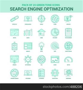 25 Green Search Engine Optimization Icon set