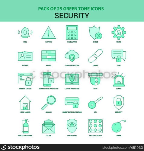 25 Green Security Icon set