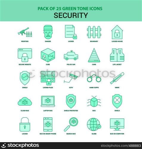 25 Green Security Icon set