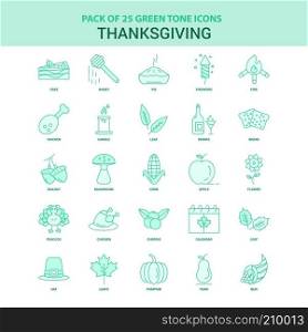 25 Green Thanksgiving  Icon set