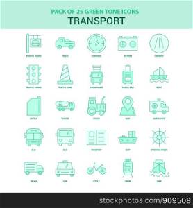25 Green Transport Icon set