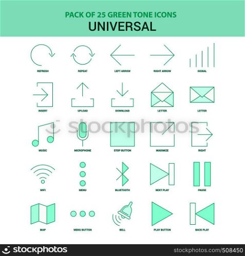 25 Green Universal Icon set