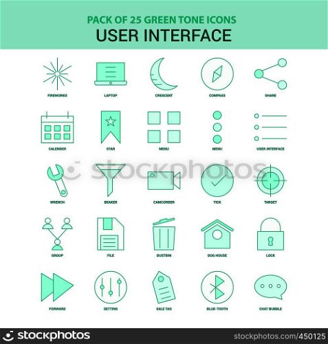 25 Green User Interface Icon set