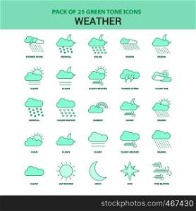 25 Green Weather Icon set