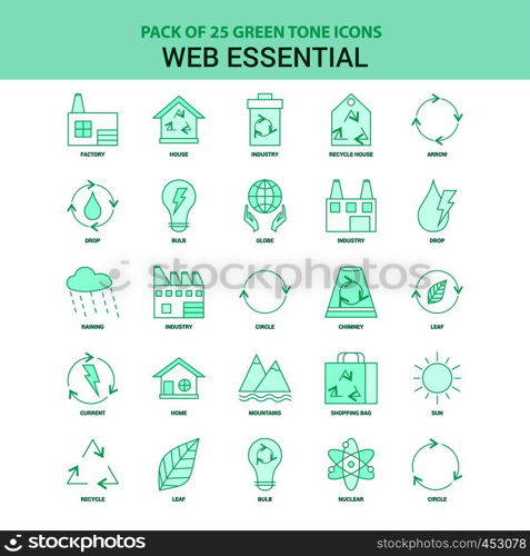 25 Green Web Essential Icon set