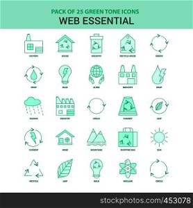 25 Green Web Essential Icon set