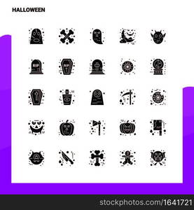 25 Halloween Icon set. Solid Glyph Icon Vector Illustration Template For Web and Mobile. Ideas for business company.