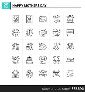 25 Happy Mothers Day icon set. vector background