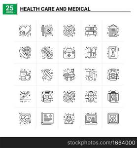 25 Health Care And Medical icon set. vector background