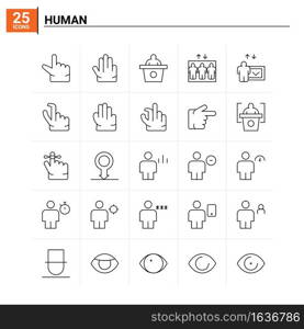 25 Human icon set. vector background