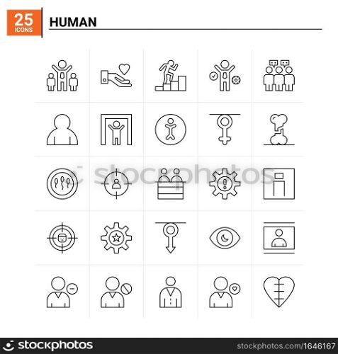 25 Human icon set. vector background