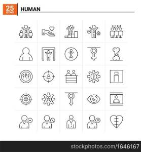 25 Human icon set. vector background