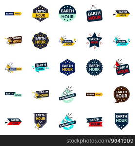 25 Inspiring Vector Designs in the Earth Hour Pack Perfect for Promoting Environmental Protection