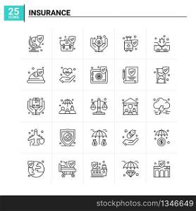 25 Insurance icon set. vector background