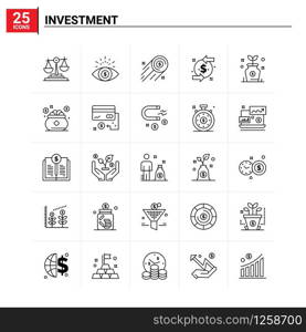 25 Investment icon set. vector background