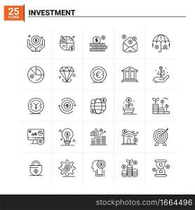 25 Investment icon set. vector background