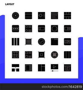 25 Layout Icon set. Solid Glyph Icon Vector Illustration Template For Web and Mobile. Ideas for business company.