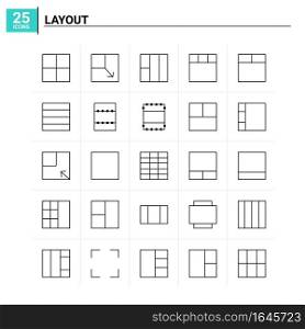 25 Layout icon set. vector background