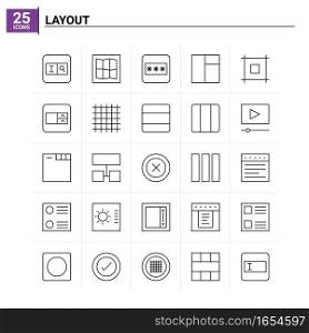 25 Layout icon set. vector background