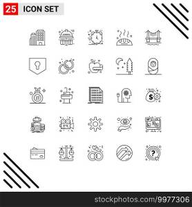 25 Line concept for Websites Mobile and Apps bridge, giving, product, thanks, management Editable Vector Design Elements