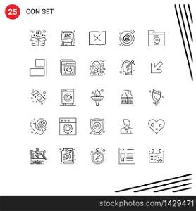 25 Line concept for Websites Mobile and Apps file, business, map, mail, contact Editable Vector Design Elements