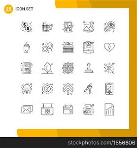 25 Line concept for Websites Mobile and Apps hand, trading, meter, money, success Editable Vector Design Elements