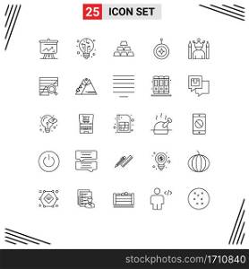 25 Line concept for Websites Mobile and Apps idol, honor, gold, shield, star Editable Vector Design Elements