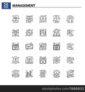 25 Management icon set. vector background