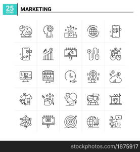25 Marketing icon set. vector background