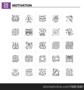 25 Motivation icon set. vector background