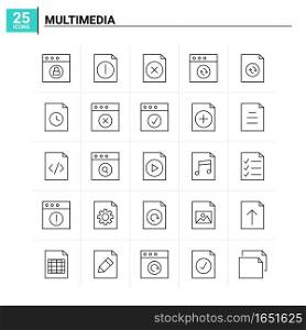 25 Multimedia icon set. vector background